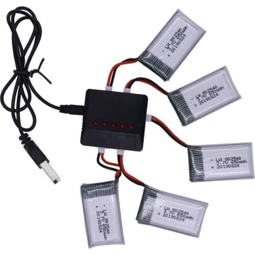 3.7V 650mAh Lipo Battery and usb Charger For SYMA X5C X5C-1 X5 X5SC X5SW M68 K60 HQ-905 CX30 RC Quadcopter battery 3.7 V 802540