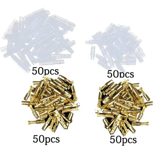 4.0 bullet terminal car electrical wire connector diameter 4mm pin set 50sets=200pcs Female + Male + Case Cold press terminal