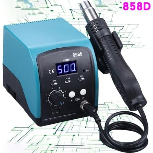 750W 858D hot air gun LED digital display BGA rework soldering station with temperature storage SMT SMD desoldering station