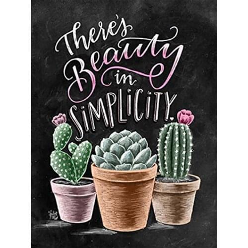 Bonsai Plant Cactus Diamond Painting Round Full Drill Nouveaute DIY Mosaic Embroidery Cross Stitch Alphabet Blackboard Pattern