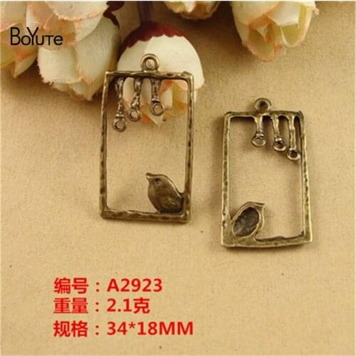 BoYuTe (50 Pieces/Lot) 34*18MM Zinc Alloy Antique Bronze Plated Bird Charms Necklace Pendant Diy Jewelry Accessories Handmade