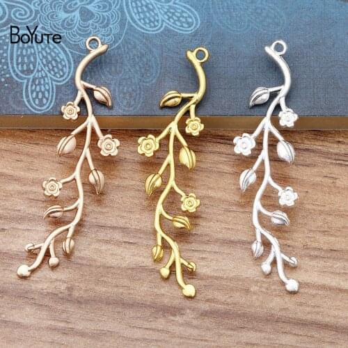 BoYuTe Wholesale 20Pcs Metal Alloy 15*59MM Flower Branch Hand Made Materials Diy Jewelry Acccessories