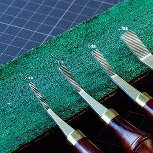 1 Piece 3/4/5/10mm Dalbergia Wood Handle Leather Edge Treatment Surface Polishing Rough File Knife Leather Craft DIY Tool MMHXQ