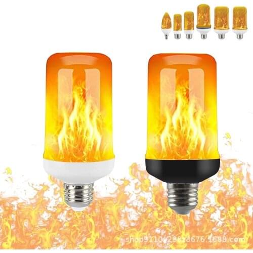 4 mode Flame effect decorative bulb LED dynamic flame light E14 E27 B22 Creative corn bulb Flame simulation effect Night light