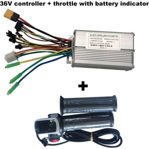 Electric Bike 36V 250W/ 350W/ 500W Ebike Brushless Gear Mode Controller and Twist Throttle Showing Battery Level