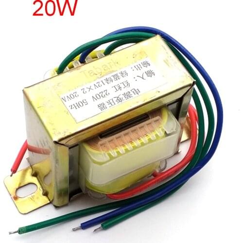 20W EI Ferrite Core Input 220V 50Hz Vertical Mount Electric Power Transformer Output Voltage Doubel 12V