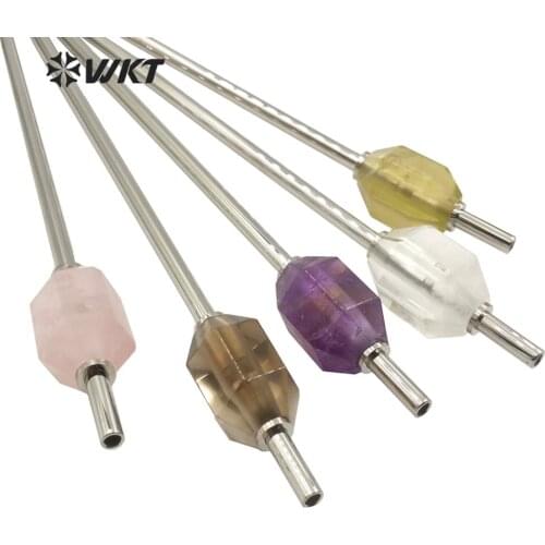 WT-G272 WKT Optional Multiple Colors Natural Stone Straw Pipe White / Pink /Tea Crystal Straw Pipe Family Use Drink Water Straws