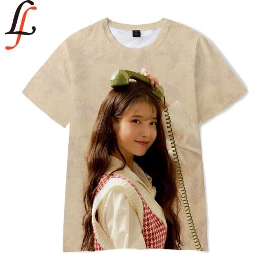 IU Lee Ji Eun T-shirt Love Poem t-shirts 3D K pop Boys and Girls Family Matching Outfit Unisex Tees