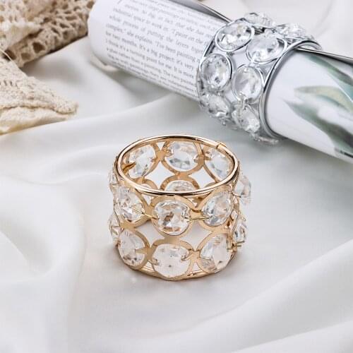 Napkin Rings Crystal Kitchen Party Hotel Towel Holder Christmas Napkin Buckle Table Decoration Exquisite Durable Easy To Use