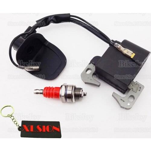 L7T Spark Plug Red + Ignition Coil for 47cc 49cc 2 Stroke Mini Moto Dirt Pocket Bike Quad ATV Minimoto Scooter