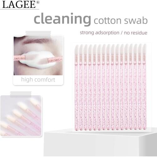 LAGEE 50pcs Disposable Eyelash Brush Crystal Lashes Micro Brushes Eyelashes Extension Supplies Applicator Cleaner Beauty Makeup