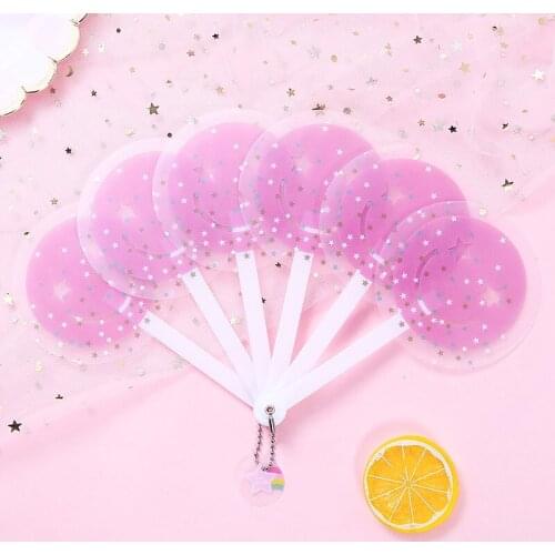 Summer cute fan 6 fold cartoon folding student portable mini ITAS6648A