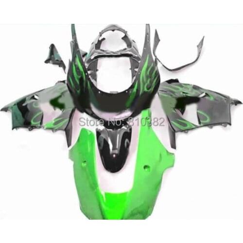 Motorcycle Fairing kit for KAWASAKI Ninja ZX9R 1998 1999 ZX9R 98 99 Green flames black Fairings bodywork +7 gifts Sg18
