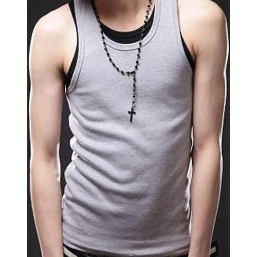 Mens Running Vest Sports Fitness Breathable Sleeveless Shirt Korean Casual Slim Bottoming Shirt Summer Best Selling Mens Vest