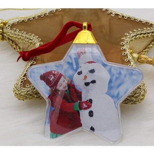 2019 NEW Christmas Transparent Plastic Photo Christmas Decorations Xmas Tree Hanging Decor For Home DIY Decoration