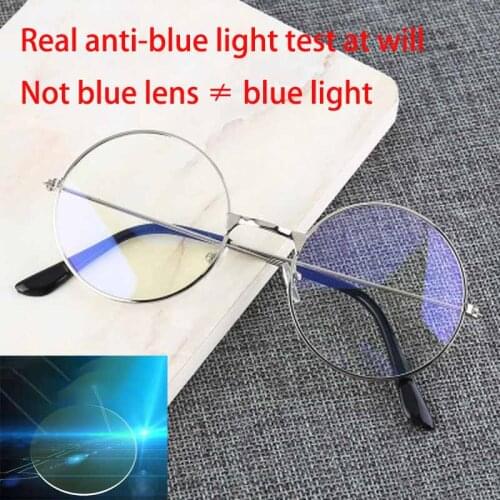 Round Shape Blue Light Glasses Vintage Round Metal Frame Glasses Personality College Style Eye Protection Eye Glasses
