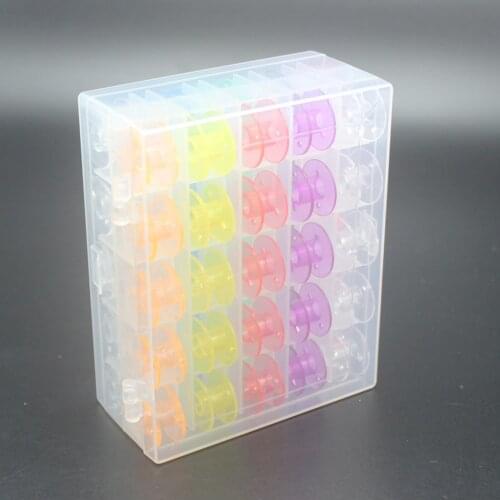 Sewing Thread Bobbin Box Container Boxes Transparent Plastic Multicolor Bobbin Sewing Machine Holder 50 Storage Organizer