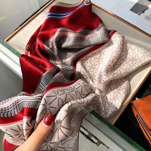 Luxury Brand Fashion Scarfe Real silk Scarf Ladies Hangzhou French satin long silk scarf Women 100% Silk Scarf Women