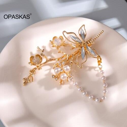 Dragonfly Hairpin with Pearl Tassel Cute Vintage Headdress Hanfu Clothing Accessories for Little Girls VL VL