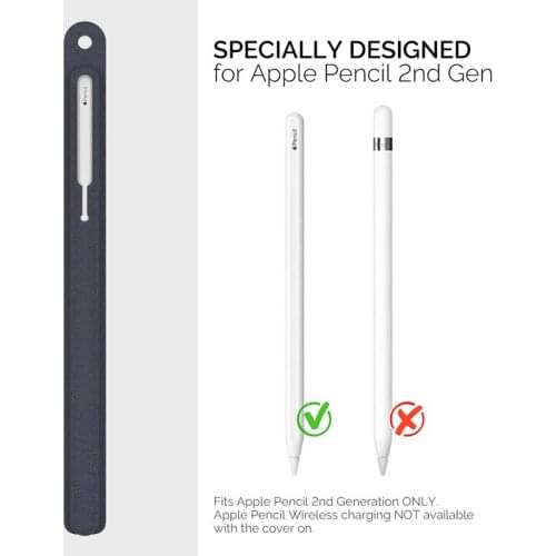 For Apple pencil 2 skin texture silicone Storage bag generation super thick pen storage case