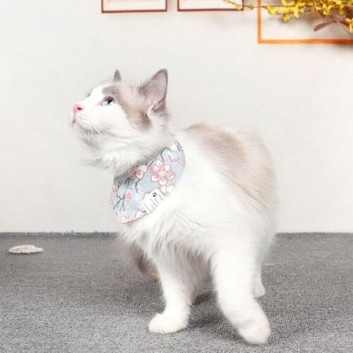 Pet Cat Saliva Towel Dog Collar Bib Small Dog Flower Single-layer Printed Triangle Scarf Pet Clothing Accessories Products