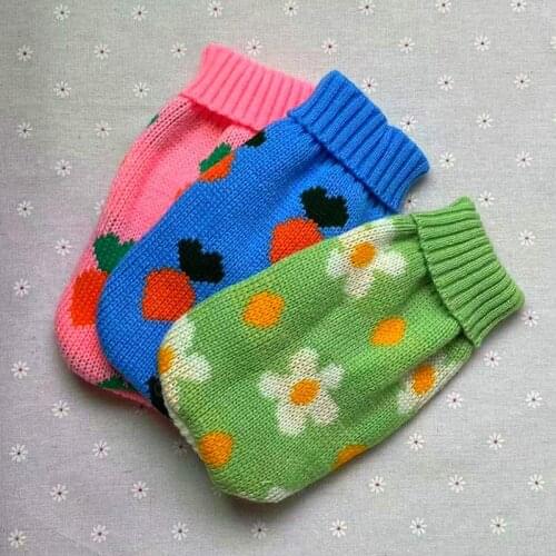 Warm Dog Cat Sweater Clothing Winter Turtleneck Knitted Pet Cat Puppy Clothes Costume For Small Dogs Cats Chihuahua Outfit Vest