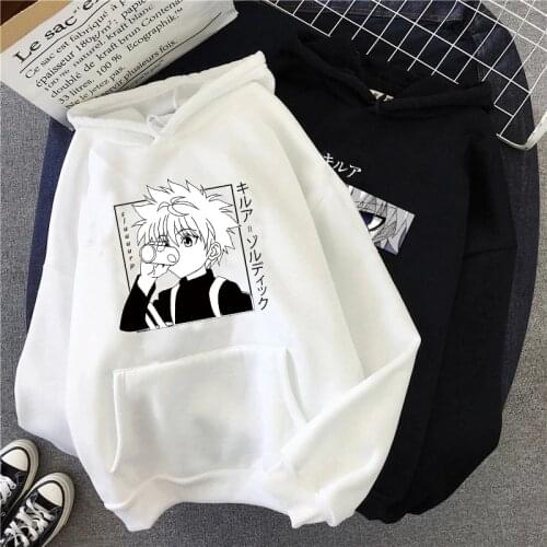 Hunter X Hunter Killua Zoldyck Devil Eye Print Anime Hoodies Men Unisex Streetwear Kawaii Hisoka Sweatshirt Hip Hop Hoody Male