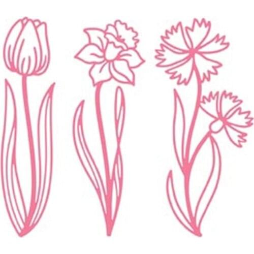 Three Flowers 2021 New Metal Cutting Dies Stencils for DIY Scrapbooking Photo Album Decorative Embossing DIY Paper Card