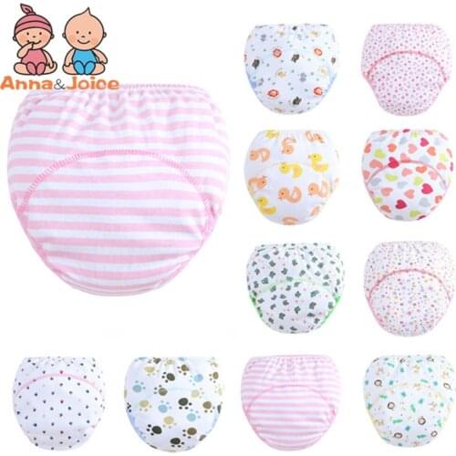 2Pc/lot 3 Layers Cute Baby Training Pants/ Learning Panties/ Infant Shorts Boy Girl Diapers Cotton Nappies Underwear