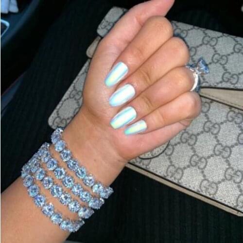 2021 New Fashion Hip Hop Bling 8mm CZ Tennis Chain Iced Out Cubic Zirconia Cz Bracelets Women Men Bracelet Silver Color Jewelry