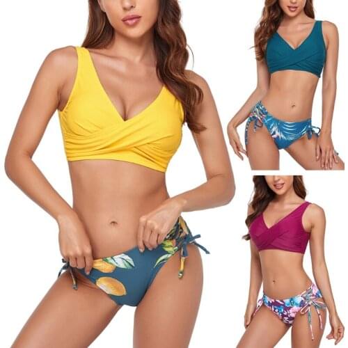 Women Sexy 2 Pieces Bikini Set Backless Bra Thong Swimsuit Bathing Suit Swimwear