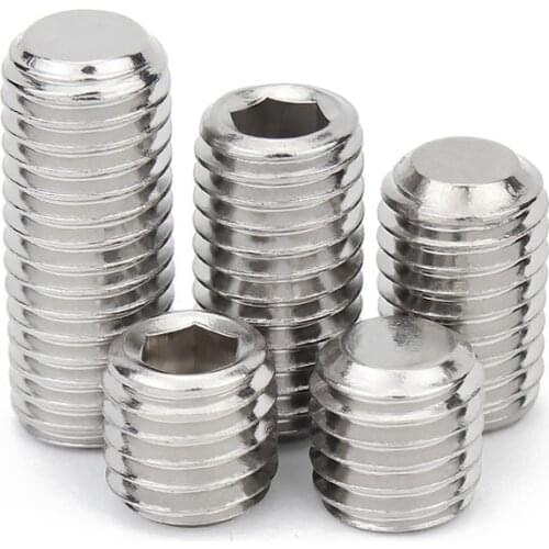 10/50pcs DIN913 304 stainless steel Allen Head Hex Hexagon Socket Flat Point Set Screw M2 M2.5 M3 M4 M5 End Grub Headless Bolt