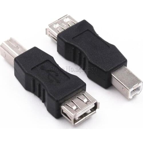 10Pcs USB 2.0 Type A Female to B Male Adaptor For USB Printer Square Of the Public Transfer Joint