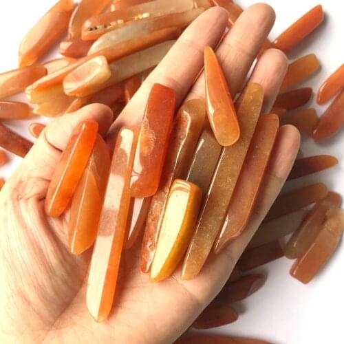 100g Natural Red Aventurine Long Tumbled Crystals Quartz Gravel Original Stone Minerals Specimen Fish Tank Home Decorations