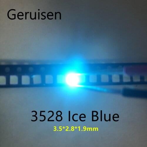 200pcs SMD LED 3528 Ice blue LED lamp beads Light emitting Diode Factory direct sale Free shipping