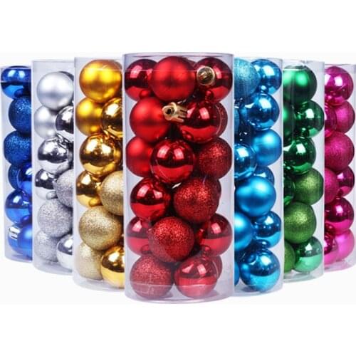 24pcs/lot 30mm Christmas Tree Decor Ball Bauble Xmas Party Hanging Ball Ornament decorations for Home Christmas decorations