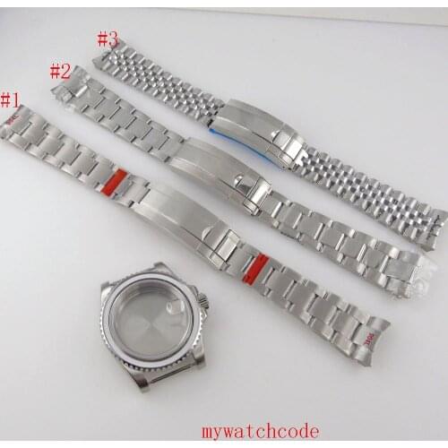 40mm 316L Stainless Steel Watch Case Strap Parts For NH35 NH35A MIYOTA 82 ETA Automatic Movement Sapphire Glass Rotating Bezel