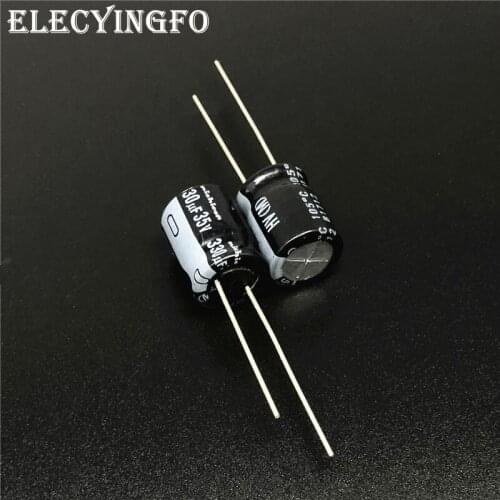 5/50pcs 330uF 35V 330uf NICHICON HV Series 10x12.5mm High Ripple Current Low Impedance 35V330uF Aluminum Electrolytic Capacitor