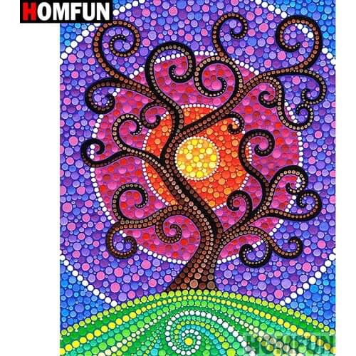 HOMFUN Full Square/Round Drill 5D DIY Diamond Painting "Cartoon tree" Embroidery Cross Stitch 5D Home Decor A07466