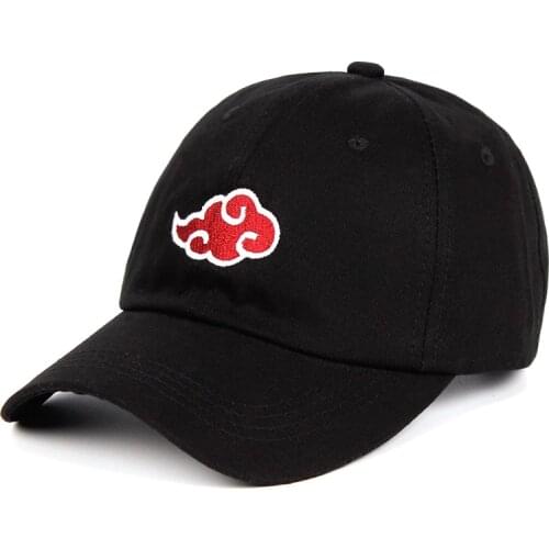 Akatsuki dad hat Anime Naruto Akatsuki Logo 100% Cotton embroidery Baseball Cap Snapback Unisex Summer outdoor leisure caps