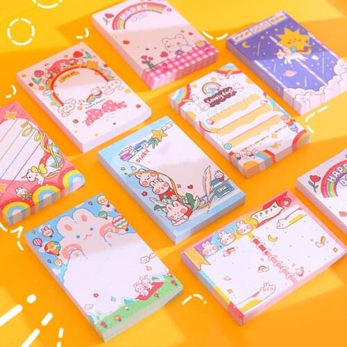 Yisuremia 100 Sheets Kawaii Animals Memo Pads Note Paper Cartoon Decorative Message Notepad School Office Stationery Supplies