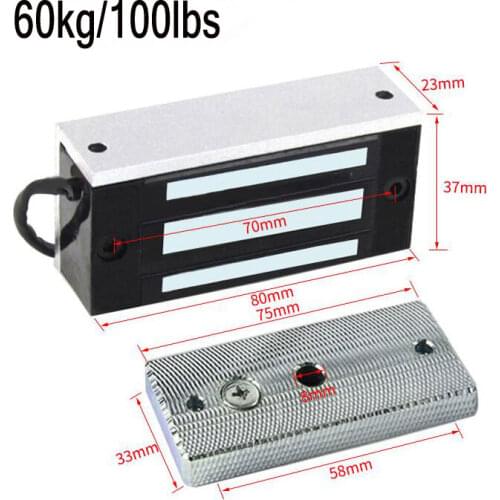 12v 80kg Electronic Door Lock Electric Magnetic Lock Gate Suction Holding Force Electromagnetic for Access Control System