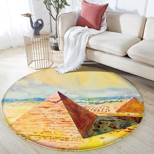 Flannel Anti-slip Bedroom Mat Area Rug Landscape 3D Printed Living Room Decor Carpet Good Quality Fashion Carpet Pyramid Pattern