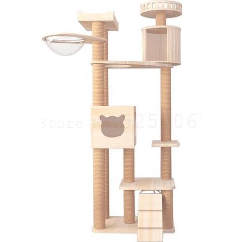 Cat Rack Cat Climbing Frame Solid Wood Large Cat Tower Cat Rack Cat Rack Cat Tree House Integrated Villa Cat Jumping