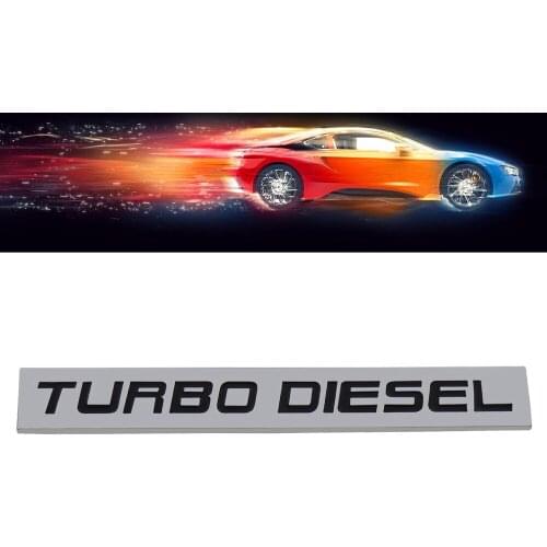 Chrome Black TURBO DIESEL Engine for Fender Trunk Lid Emblem Decal Badge Sticker