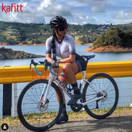 Kafitt professional team triathlon bike short sleeve jersey sexy tights jumpsuit bike swimsuit macaquinho ciclismo feminino