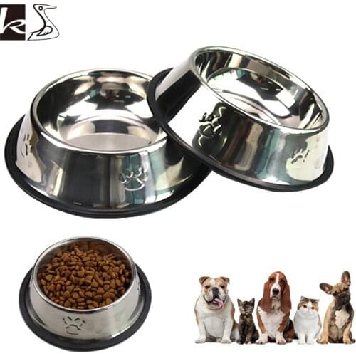 Pet Bowl Stainless Steel Dog Bowl Durable Cat Bowl Dog Feeder Dog Waterer Water Bowl For Dogs Bowls And Drinkers Pet Supplies