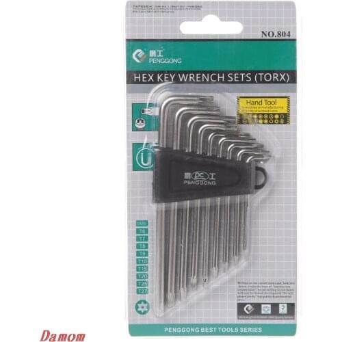 2018 New 9 Pcs Hex Key Wrench Sets Torx L Shape Repair Tool Screwdriver Tool Set Useful