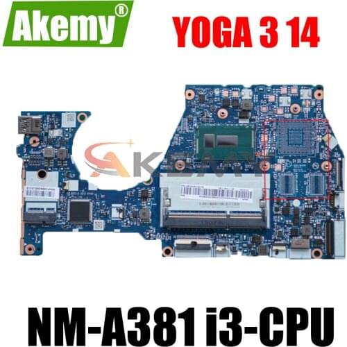 New Original Laptop Lenovo YOGA3 14 YOGA 3 14 Motherboard Mainboard I3-5005 UMA NM-A381 5B20K78777