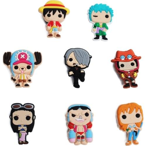 1pcs Cartoon Pirate King Roronoa Zoro Shoes Decoration Accessories Original Jibz for Croc Charms for Shoes Bracelets Kids Gifts